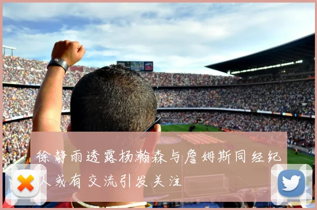 徐静雨透露杨瀚森与詹姆斯同经纪人或有交流引发关注